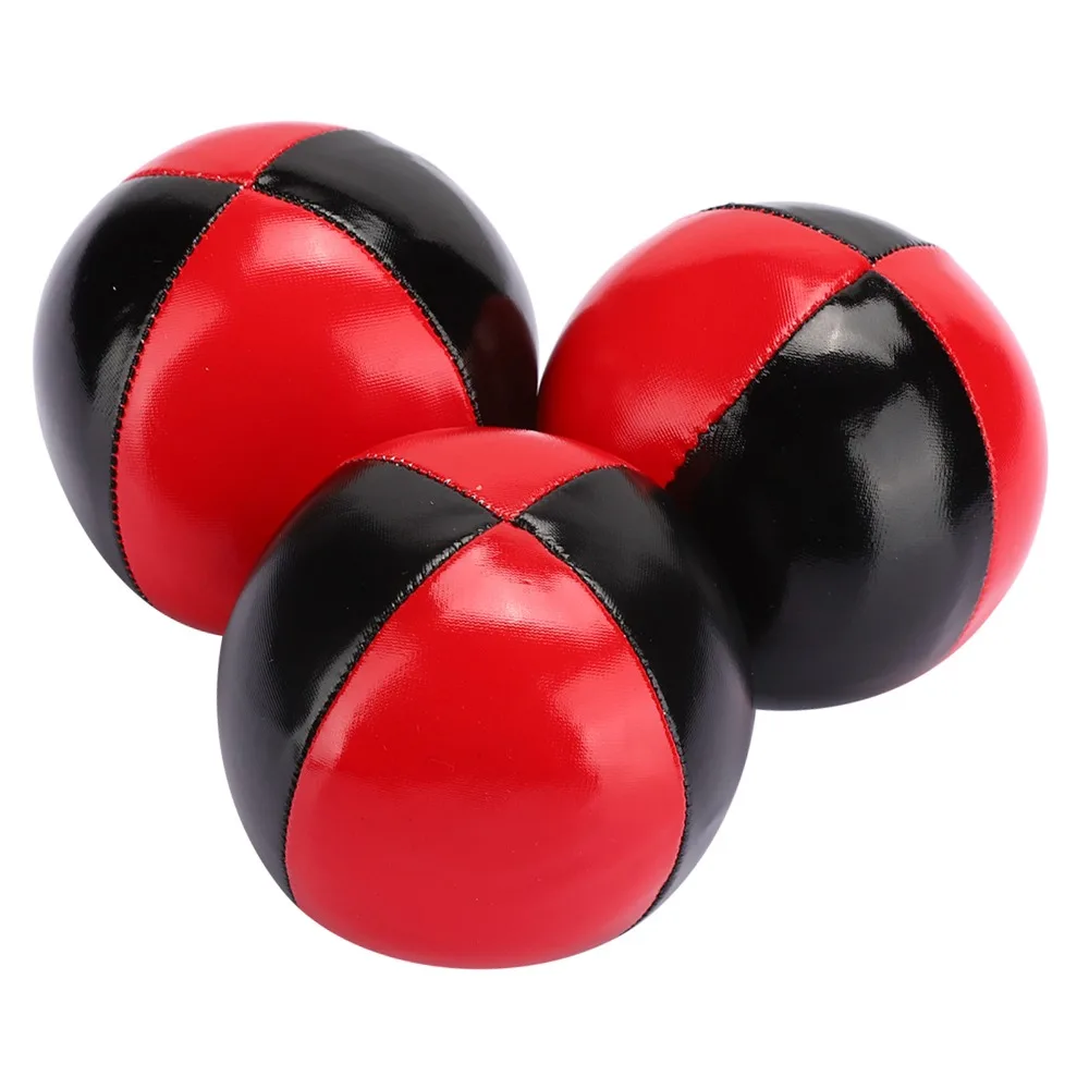 

3PCS Ball Red Black Juggling Balls 6.3CM Portable PU Leather Juggling Ball No Bounce Juggling Balls Set Training Balls