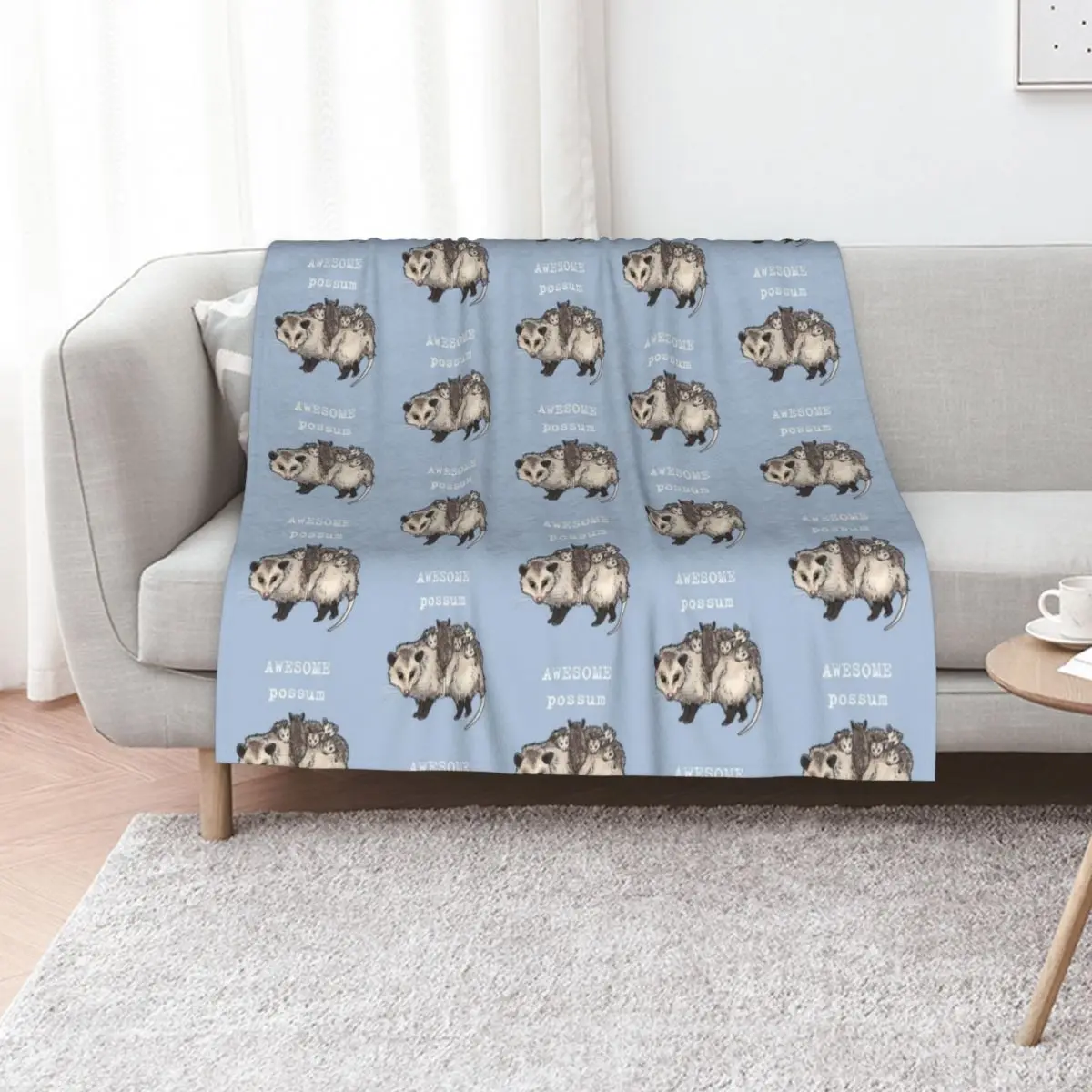 Possum - Animal series Throw Blanket Kid'S Soft Plaid Personalized Gift Weighted Vintage for babies Blankets