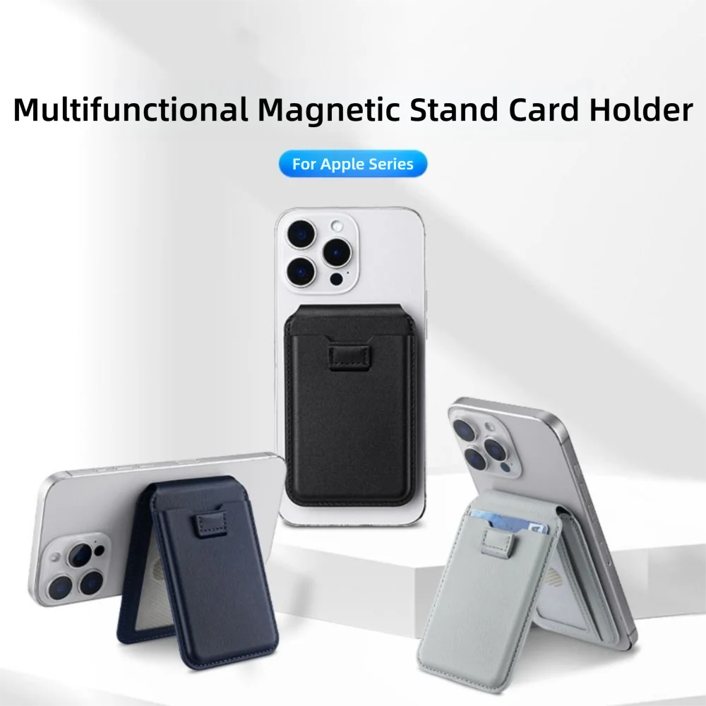 

Accessories PU Leather Phone Card Holder Magnetic Portable Foldable Wallet Card Bag for iPhone 16 15 14 13 12 ProMax