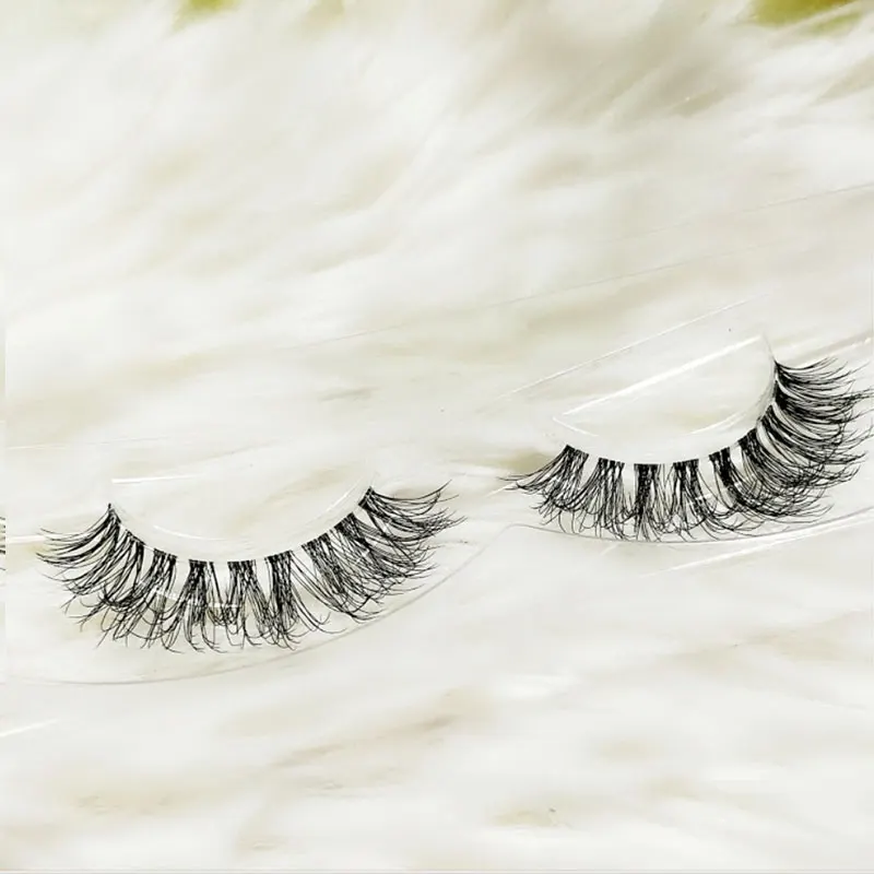 Cotton Thread Natural False Eyelashes Handmade Soft Transparent Stem Eyelashes Daily Makeup Simulation Realistic Lashes