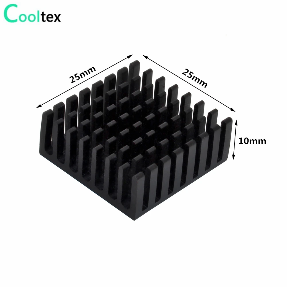 10pcs 25x25x10mm Aluminum Heatsink Radiator Cooling COOLER Heat sink for Electronic Chip IC MOS With Thermal Conductive Tape