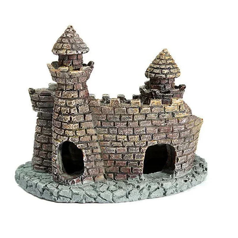 1Pcs Aquarium Resin Castle Fish Tank Decorations Castle Tower Ornaments Fish Tank Aquarium Accessories Decoration