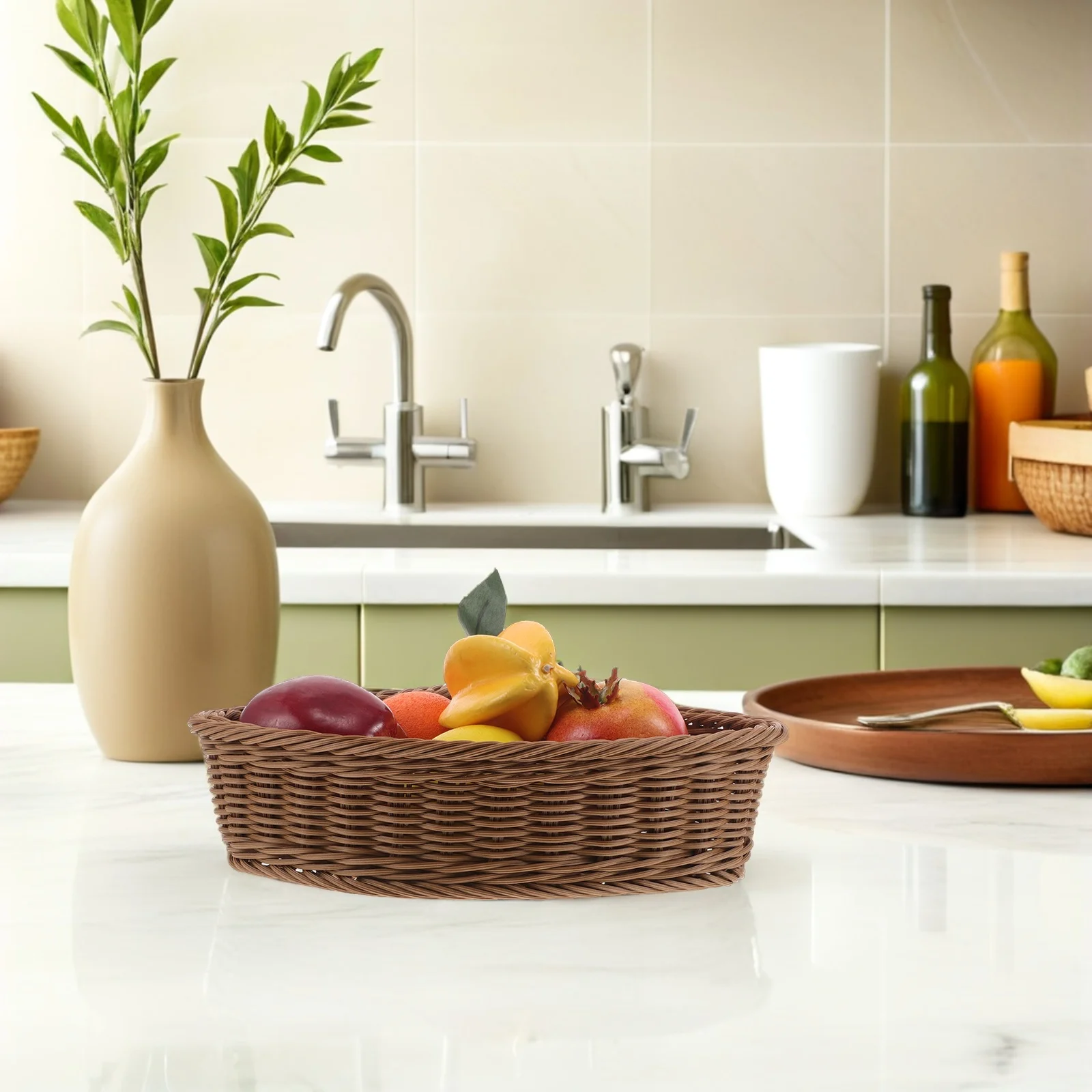 

Triangular Corner Basket Fan Shape Handwoven Organizer Bin for Wardrobe Bathroom Kitchen Snacks Cosmetics Storage