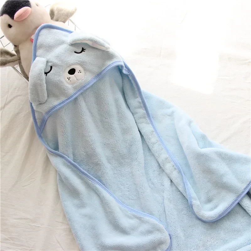 Toddler Baby Hooded Towels Newborn Kids Bathrobe Super Soft Bath Towel Blanket Warm Sleeping Swaddle Wrap for Infant Boys Girls