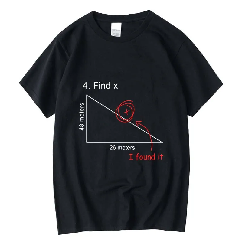 XIN  Men's High Quality T-Shirt 100% Cotton Mathematical E Hand-Painted Custom Design Unique Style Fashionable Casual Wear
