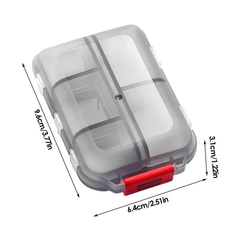 Medicine Pill Organizer 10 Grids Waterproof Portable Medicine Box Large Capacity Medicine Containers With Ergonomic Closure