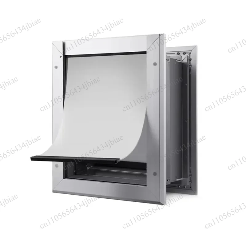 Durable 3-Flap Pet Door for Wall Steel Frame Telescoping Tunnel Double Flap Dog Cat Door Strong