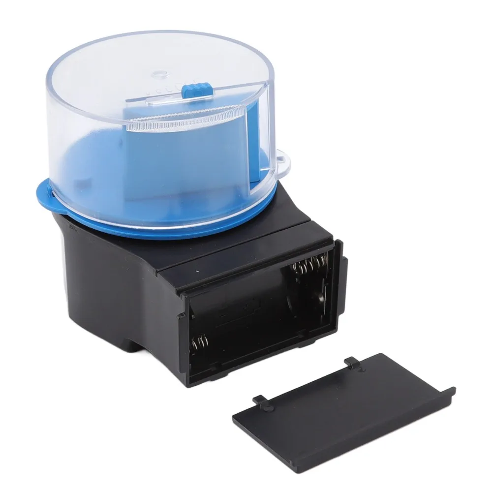 Two Food Containers Automatic Fish Feeder ABS Blue Auto Fish Food Dispenser Smart Electric Timing Fish Feeder Fish Tank