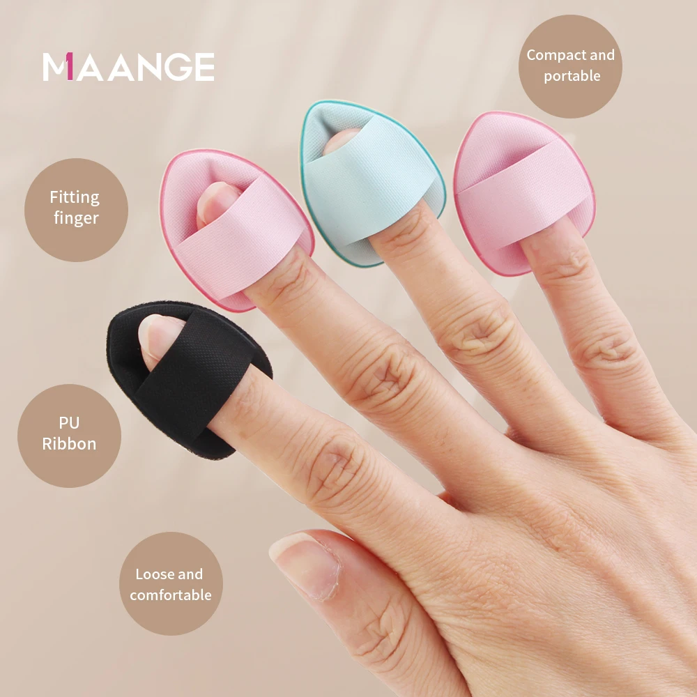 MAANGE 5/10 Mini Kích Thước Ngón Tay Phồng Hình Không Đệm Bọt Biển Phấn Nền Khô Ướt Kem BB Trang Điểm máy Xay Sinh Tố Làm Đẹp Puff Dụng Cụ