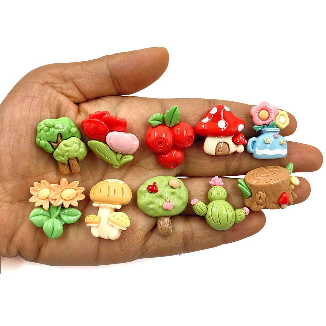 10pcs Forest Flower Mushroom Tree Trump Fridge Magnet Whiteboard Refrigerator Megnetic Message Post Home Kitchen Decoration view 4