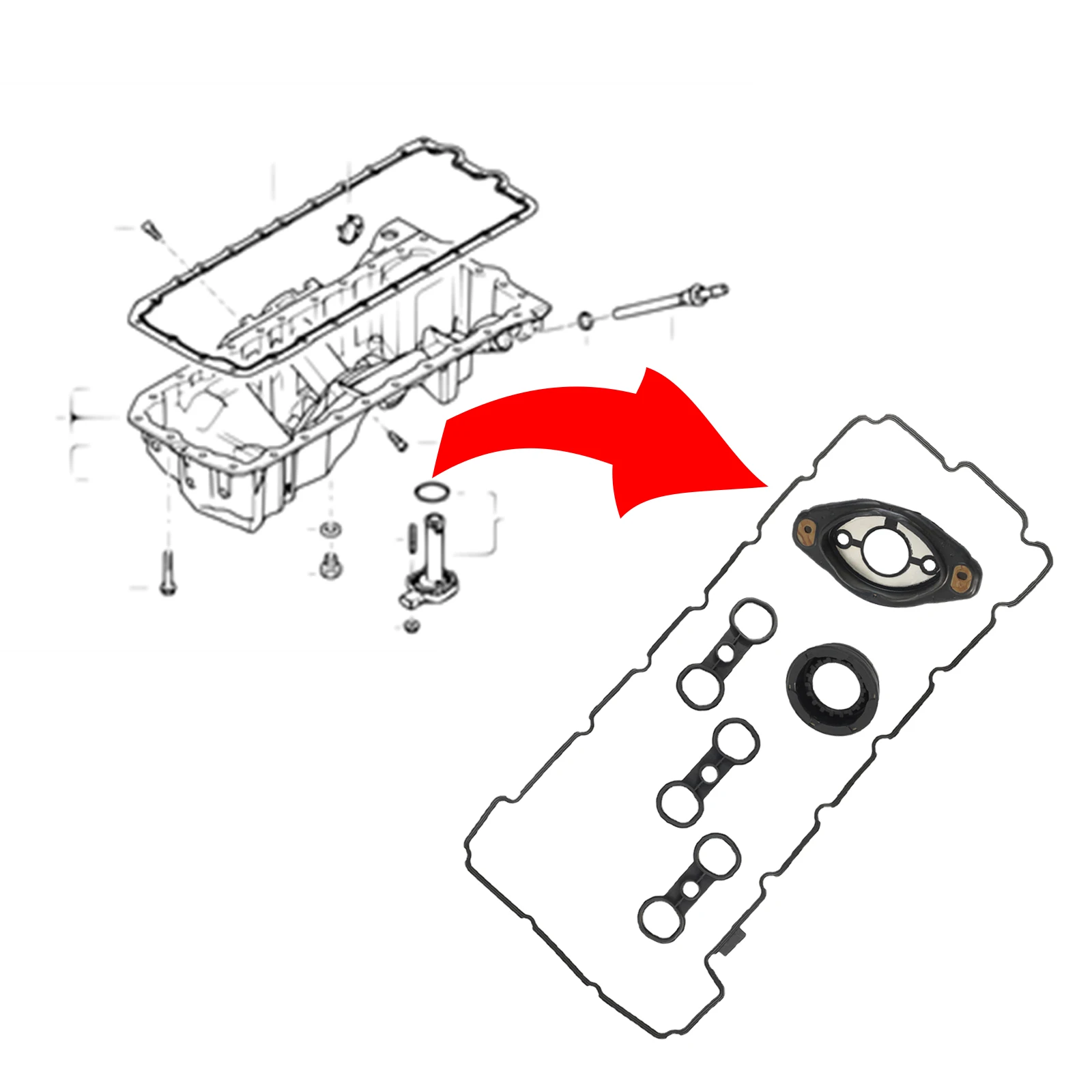 Accessories Valve Cover Gasket Set For BMW 3 Coupe X1 X3 X5 Z4 323i 325i 328i 330i 528i 2.0 3.0L 2005-13 11127582245 11127559311