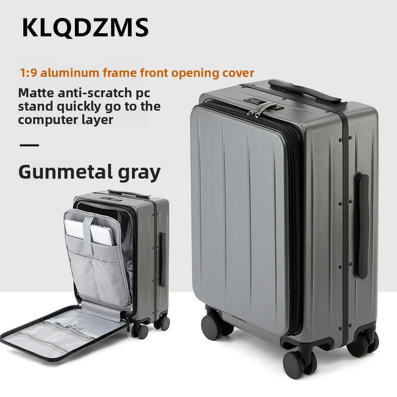 KLQDZMS Suitcase Aluminum Frame Boarding Box Girls Trolley Case 20