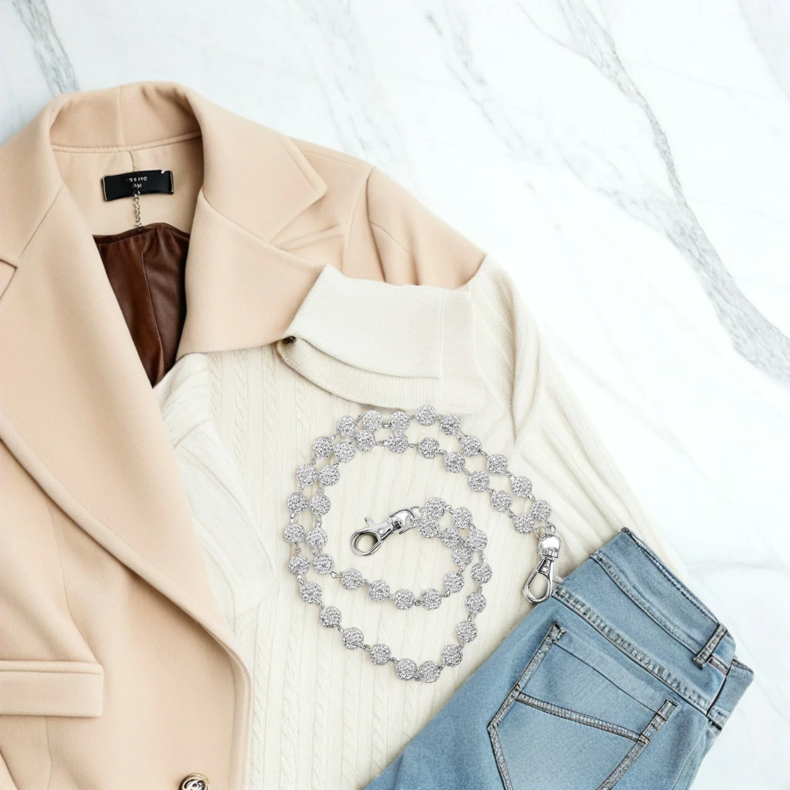 

Hip Hop Metal Rhinestone Pants Chain Layered Wallet Chain Unique Jean Trouser Links Punk Style Casual Party Wallet Chains