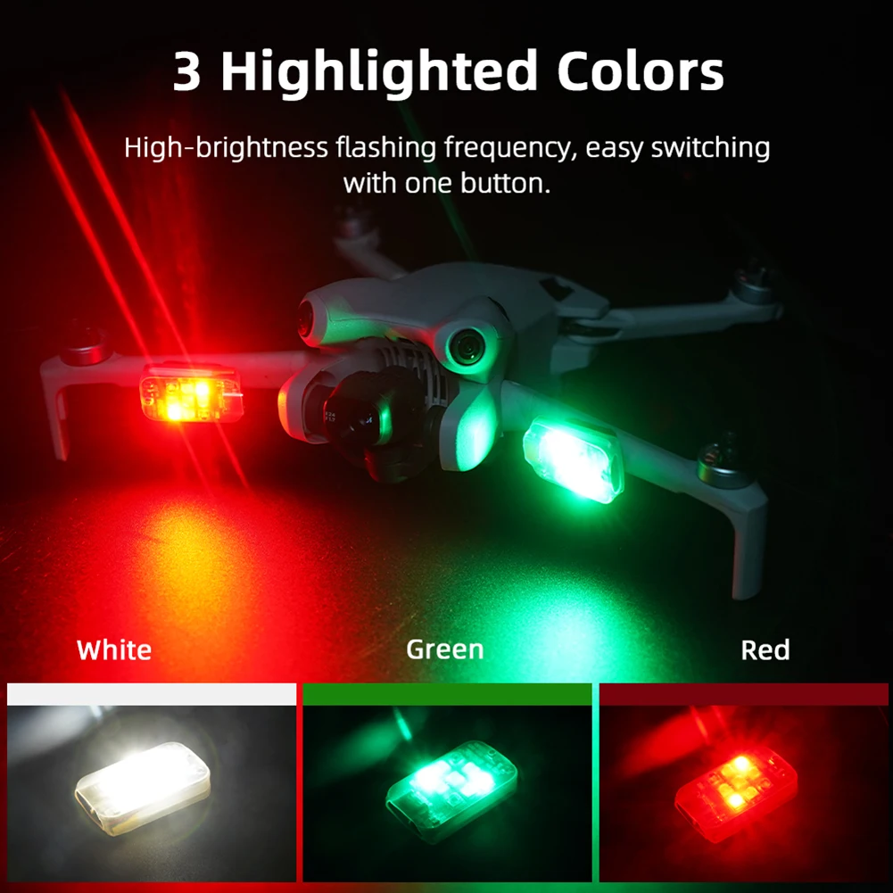 Drone luce stroboscopica per DJI Avata 2/ Mini 3/4 Mavic 3 lampeggiante LED Flash 300mAh segnale di volo notturno lampada a LED accessori per droni