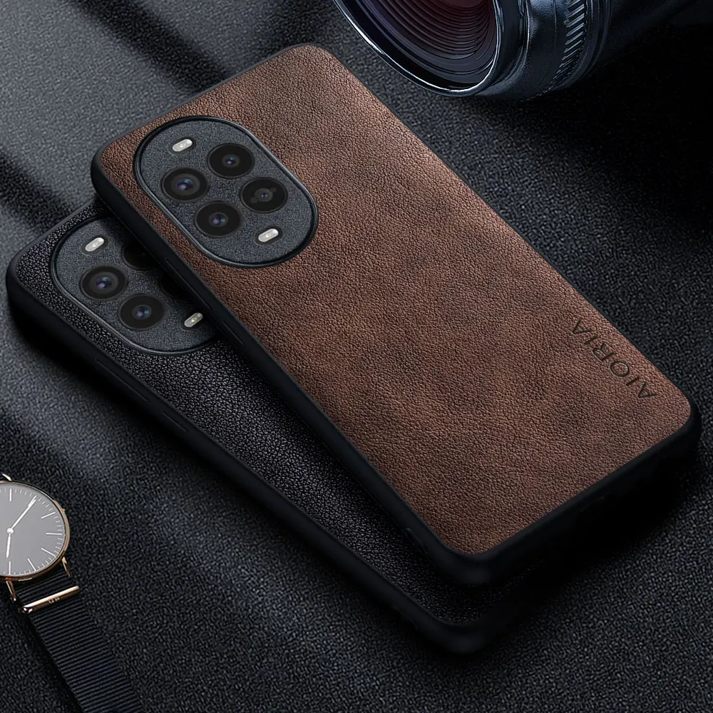 Premium-Luxus-Leder-Handyhülle für Huawei Nova 13 Pro 12i 13i 12s 12 SE 11 Retro-Business-Stil, einfarbig, Funda-Capa-Cover