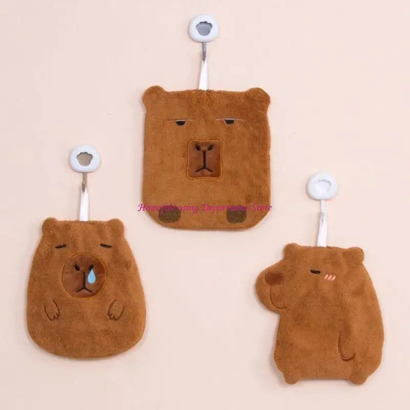 

Hanging Kids Hand Towel Cartoon Animal Pattern Quick Drying Absorbent Microfiber For Home And Kitchen