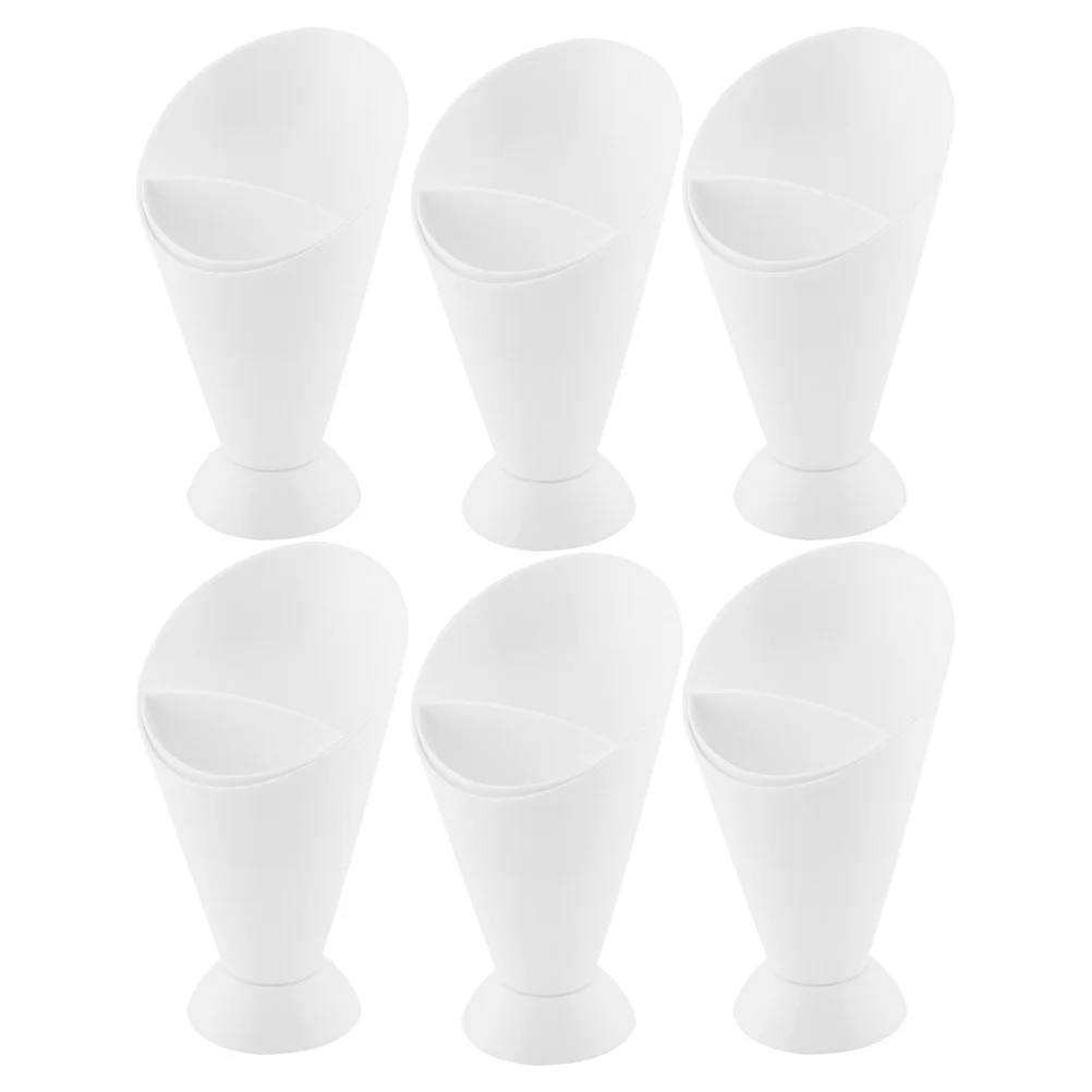 

6Pcs French Fry Container PP Salad Cup with for Fries and Sauces Cone Dip Cup for Home Restaurant