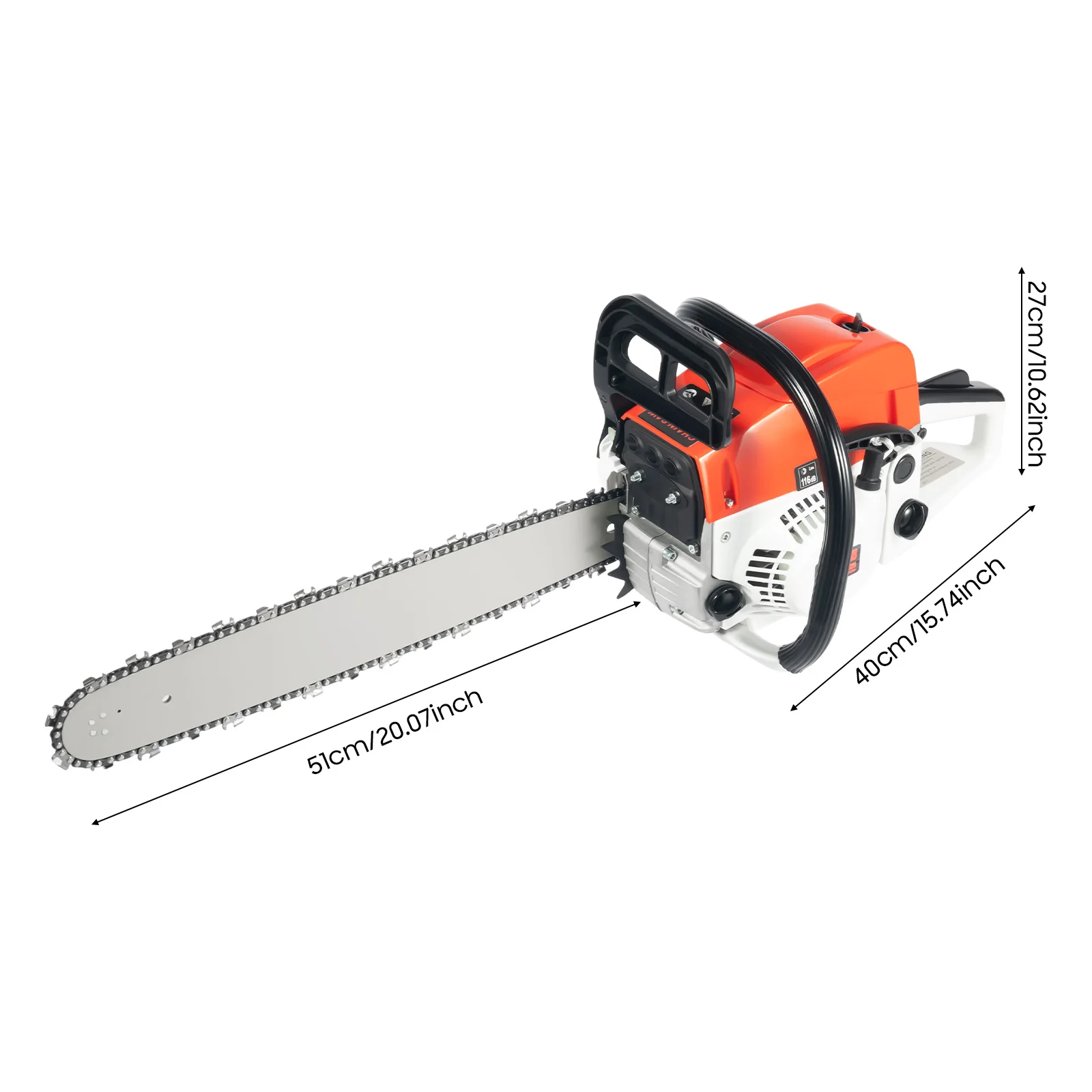 2-السكتة الدماغية 52cc 2000 واط تعمل بالغاز بالمنشار اسطوانة واحدة قوية سهلة البدء ث/حقيبة أدوات لقطع الخشب حديقة المنزل #2