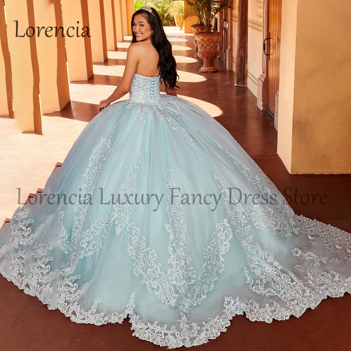 Vestido De quinceañera mexicana sin tirantes, dulce vestido De baile Formal con flores en 3D, apliques De cuentas, corsé, 15 y 16 Años, 2024