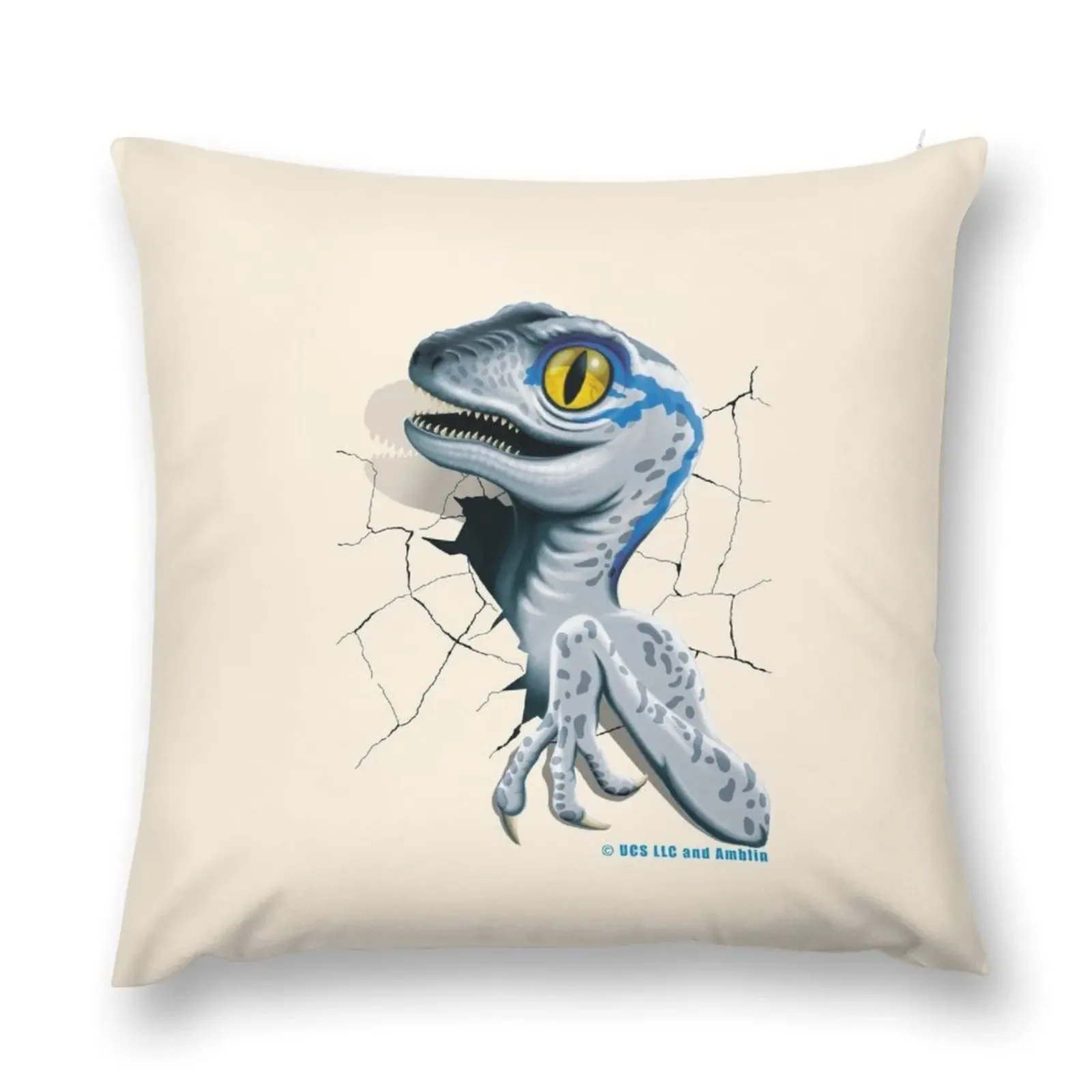 Jurassic World - Baby Blue Velociraptor Throw Pillow Cushion Child pillow pillowcase pillow