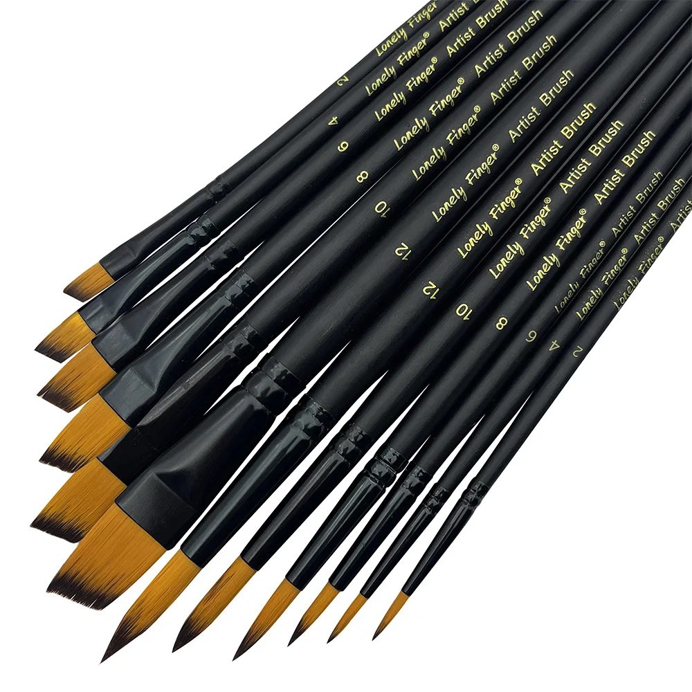 Watercolor Painting Brush Set 12Pcs Artist Paint Brushes Professional Detail Paint Brushes for Watercolor Acrylics Oil
