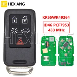 HE 433MHz ID46 PCF7953 Chip 5 Button Car Remote Key KR55WK49264 For Volvo S60 S60L V40 V60 XC60 XC70 S80 S90 XC90