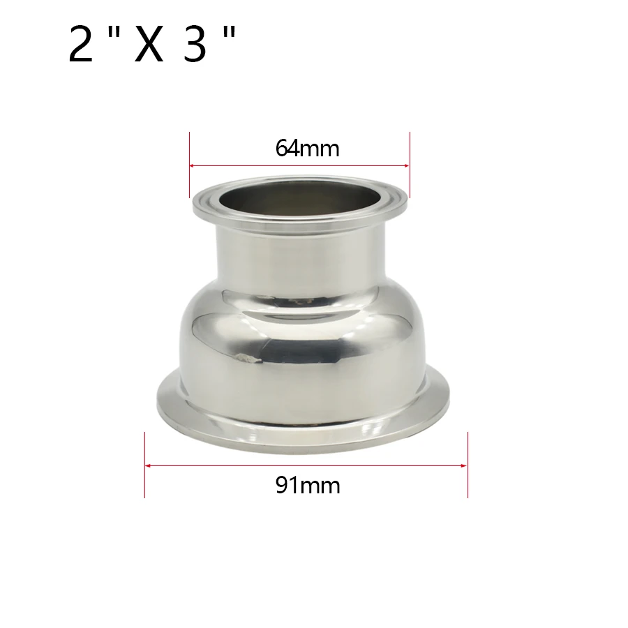 Tri-Clamp-Schüsselreduzierer aus Edelstahl 304 – halbkugelförmiger niedriger Widerstand für 50,5–115 mm (1,5–4 Zoll) Getränke-Homebrew-Fitting – Detail 5