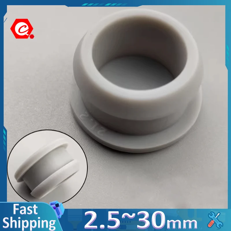 2.5-30mm Grey T Type Snap-on Silicone Rubber Plug Anti Collision Shock-absorbing and Dustproof Plug Inserts Hole Plug