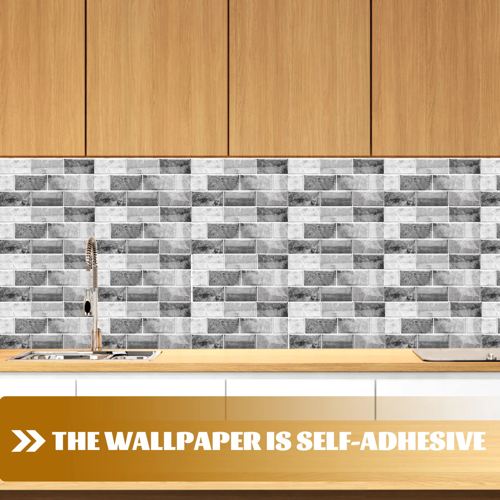 6 Sheets Self Adhesive Peel and Stick Tile Sticker Waterproof PVC Kitchen Bathroom Wall Backsplash Tiles Backsplash for Bathroom
