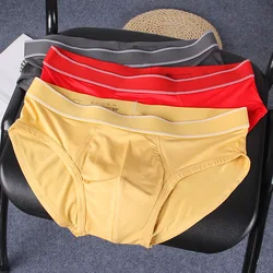 Men Cotton Briefs U Convex Pouch Underwear Breathable Bulge Pocket Underpants Solid Panties Male Soft Knickers Comfy Lingerie