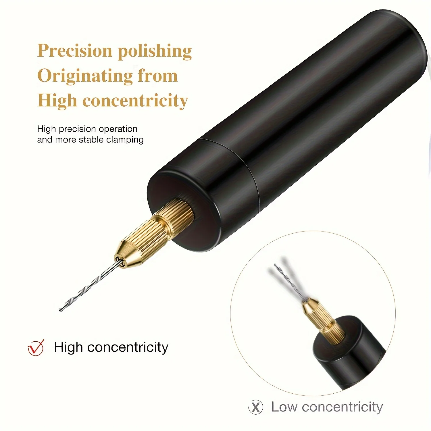 Mini Wiertarka Elektryczna Zestaw USB Akumulatorowe Narzędzie Obrotowe do Grawerowania Rzeźbienia Polerowania 0.7-1.2mm Precyzyjna Biżuteria Drewno Rękodzieło