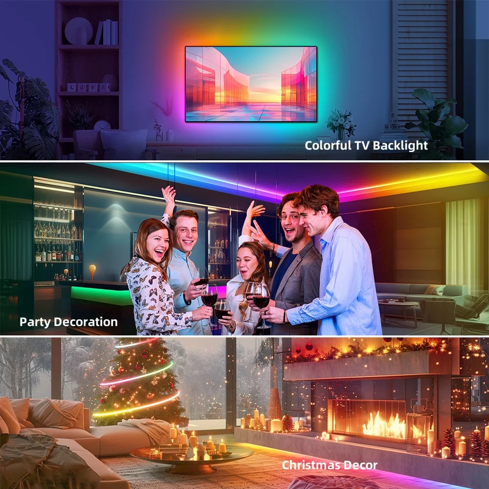 Imagem -05 - Cob Rgb Led Strip Light Full Dream Color Rainbow Light Tape Ws2811 Ws2812 dc 12v Pixel Endereçável 160leds por m mm