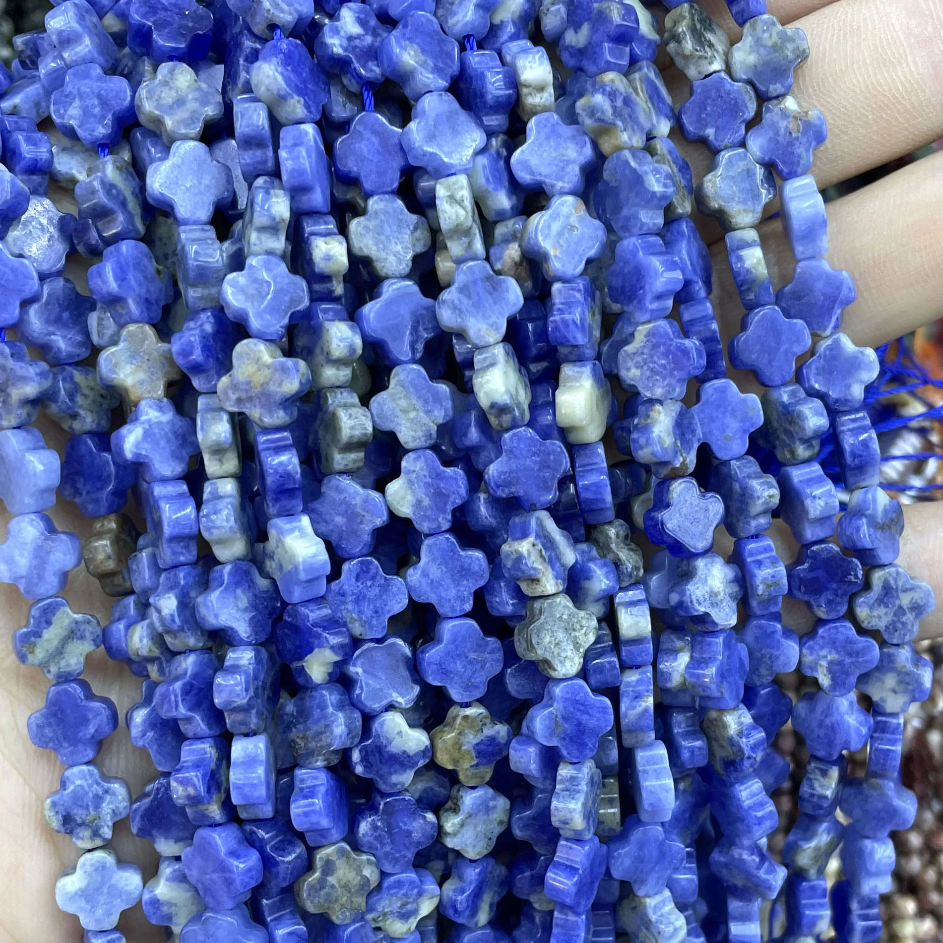 Clover Shape Natural Stone Turquoises Lapis Lazuli Jades Loose Spacer Beads For Jewelry Making DIY Bracelet Accessories 8MM
