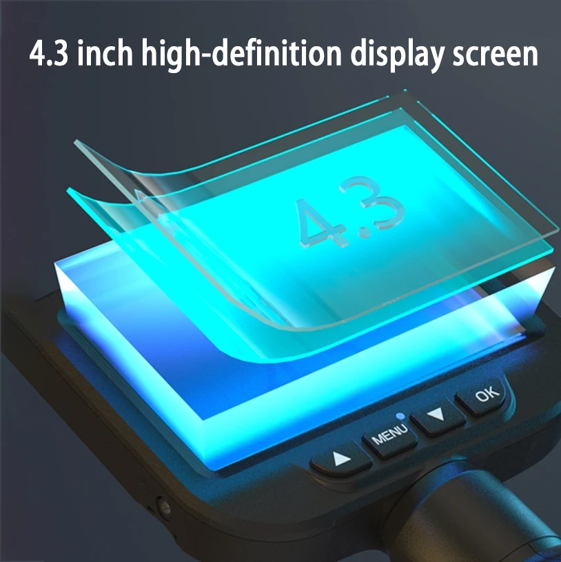 กล้องส่องตรวจสอบ4.3สำหรับกล้องเครื่องส่องตรวจ360 ° เลนส์พวงมาลัยสำหรับอุตสาหกรรมเลนส์ท่อส่งตรวจเครื่องยนต์รถยนต์