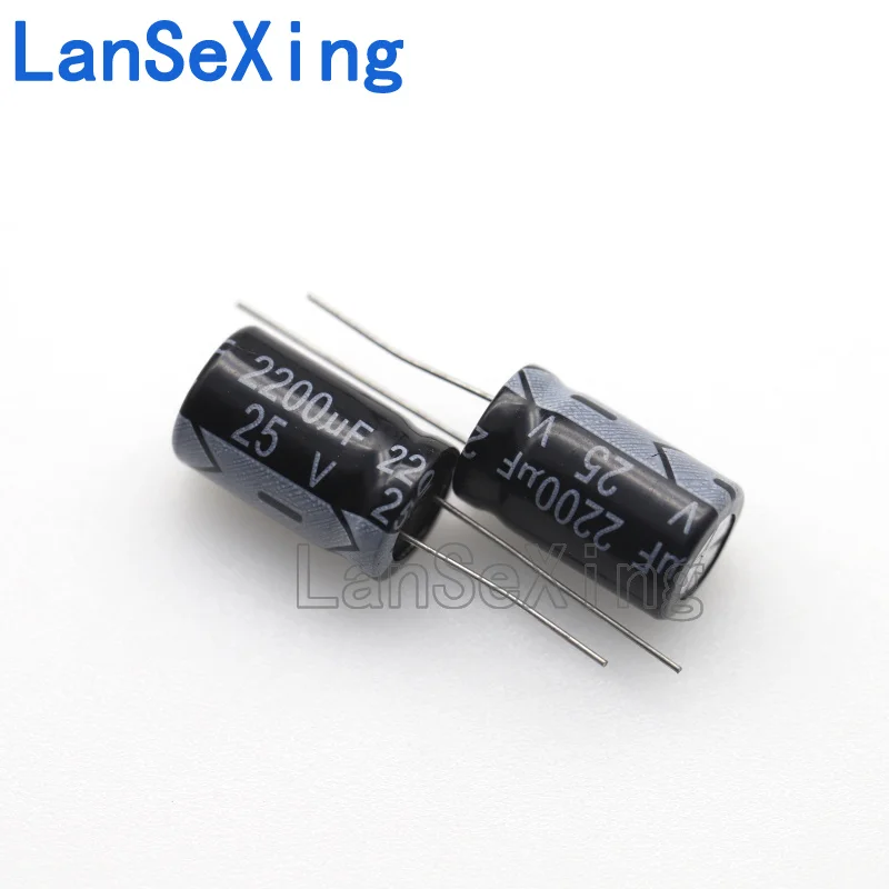 Capacitor eletrolítico, 25V2200 Inline, 13x20mm, 25V2200UF