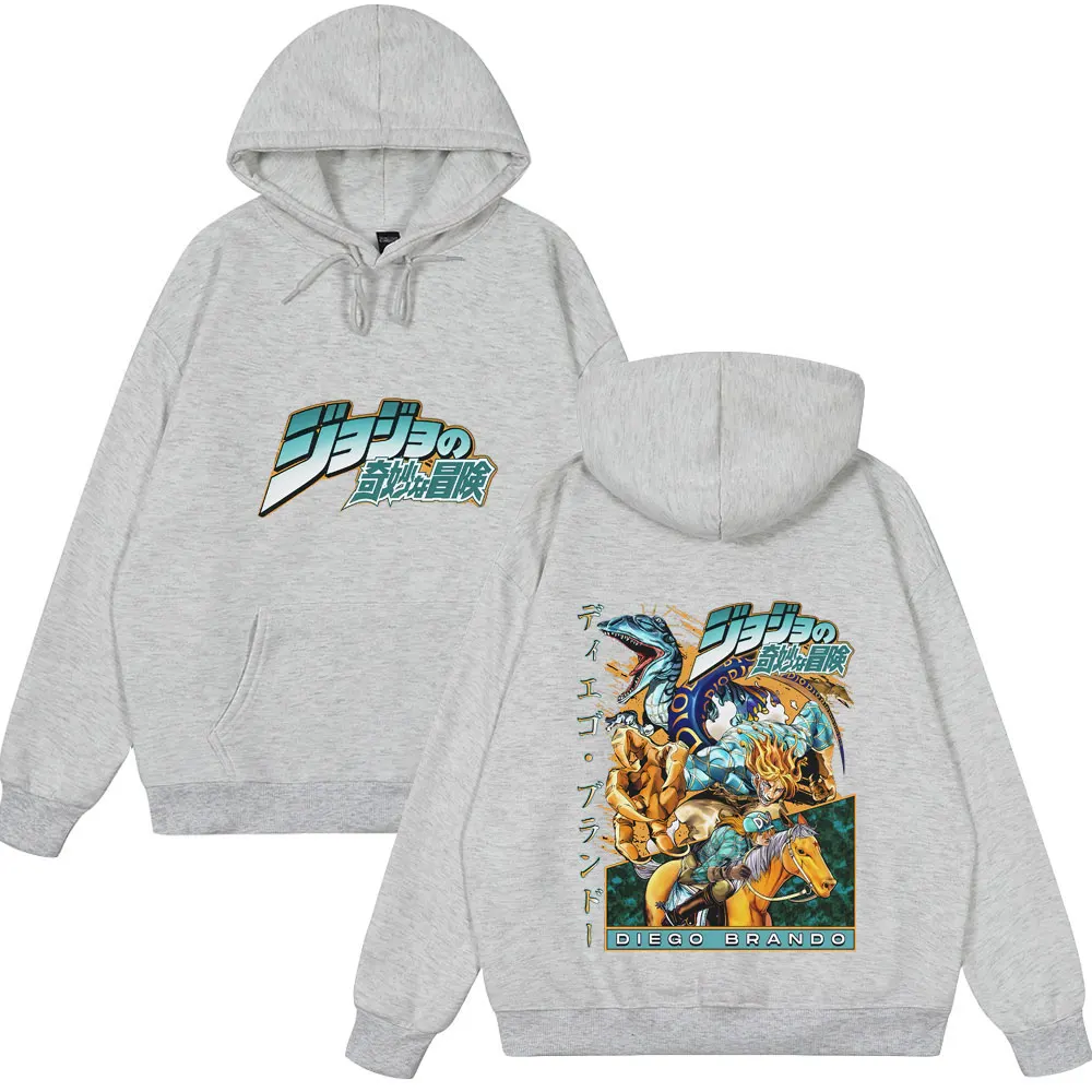 أنيمي جوجو مغامرة غريبة كرة فولاذية تشغيل دييغو براندو بلايز الرجال النساء ملابس عادية موضة طويلة الأكمام مضحك الشارع الشهير