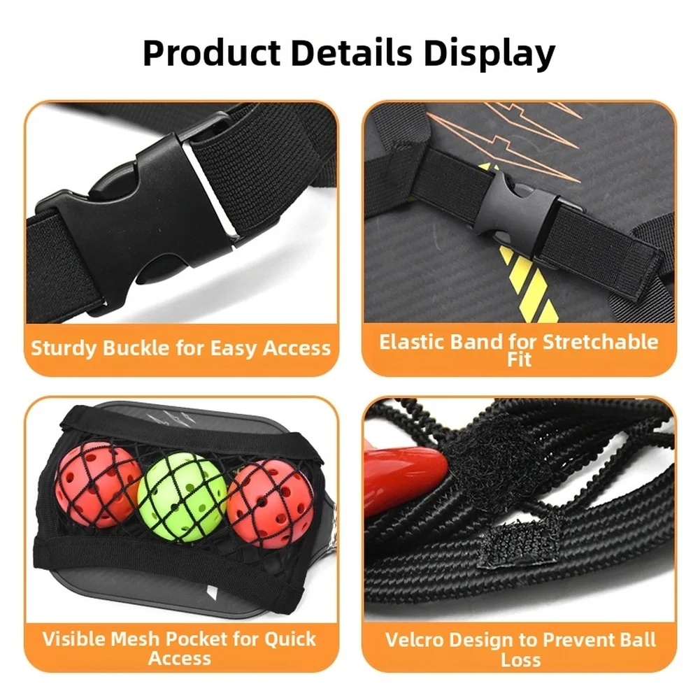 

For Pickleball Paddles Paddle Cover Pickleball Mesh Bag For Training Black Breathable Design Secure Buckle Closure