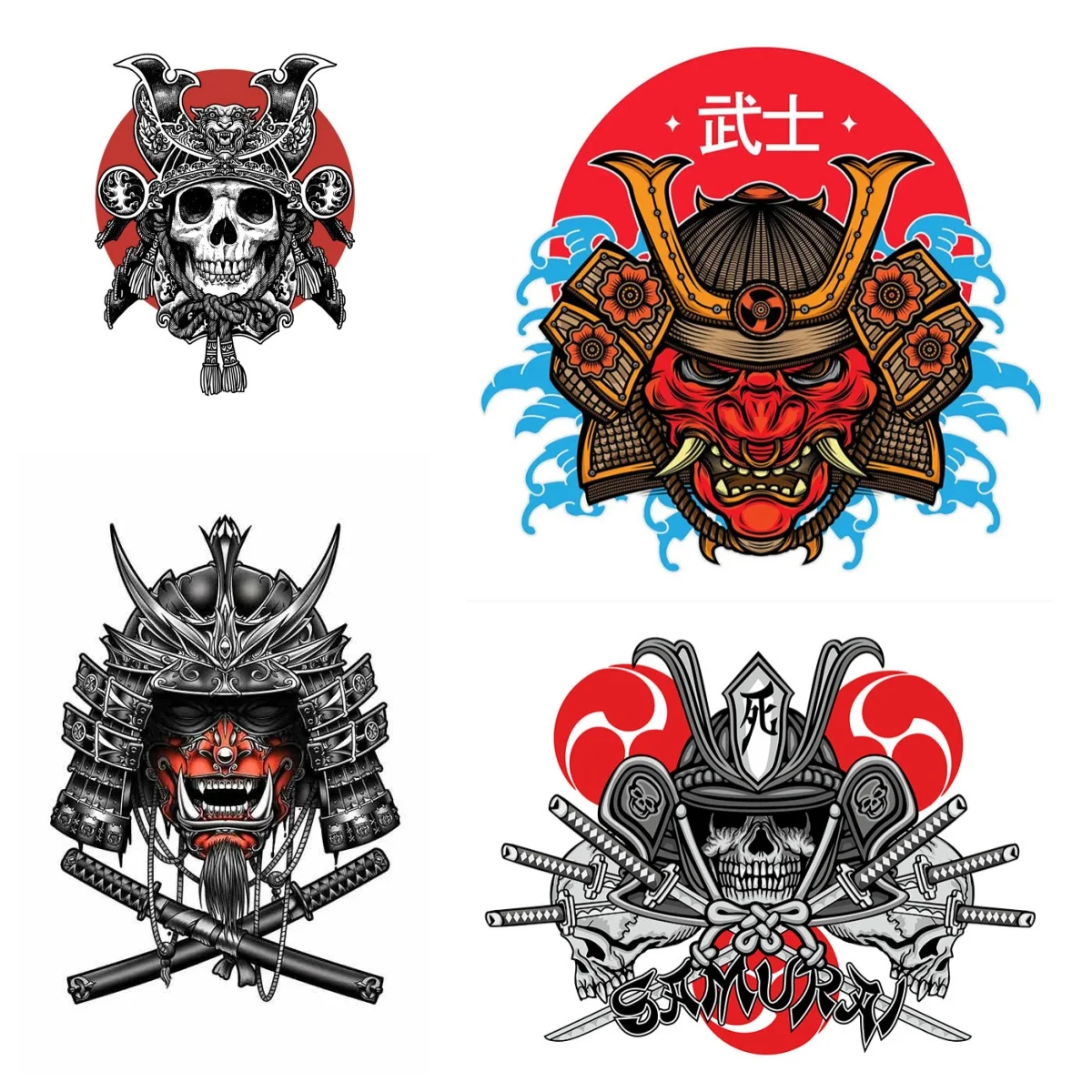 

Janese Samurai Demon Skullap Car Sticker Vinyl Waterproof Decal Car Door Windows Decoration PVC Wholesale