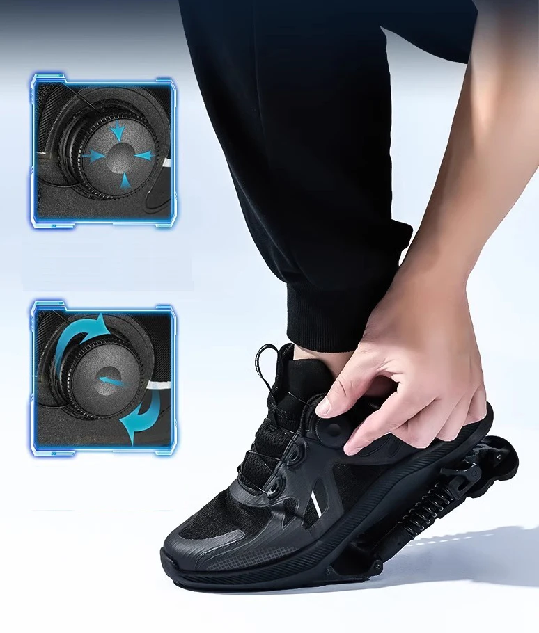 Mechanische schoenen met stalen veerdraadschoenveter, 2-in-1 sportschoenen, schokabsorptieschoenen