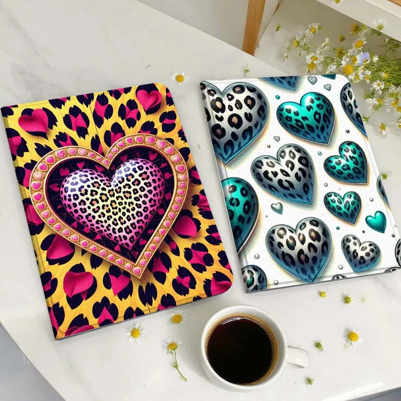 

Cartoon Leopard Heart Pattern For Samsung Galaxy Tab A A7 A8 A9 A11 S6 S11 Lite Plus 10.1 10.4 10.5 Inch 2022 2025 Tablet Case