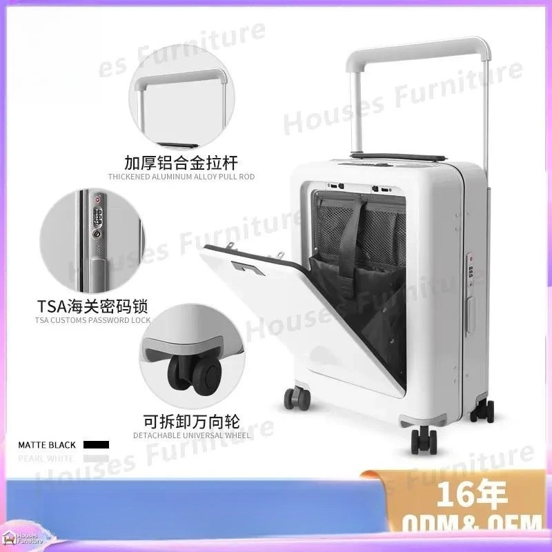 For Luggage 20 Inch Smart Suitcase with Motor Ride On Boarding Case Front Opening Wide Tie Rod Password Lock Travel