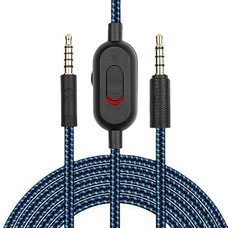 RISE-2M Replacement Audio Cable For Logitech GPRO X, G233, G433 Headphones Includes Volume Control And Mute Function