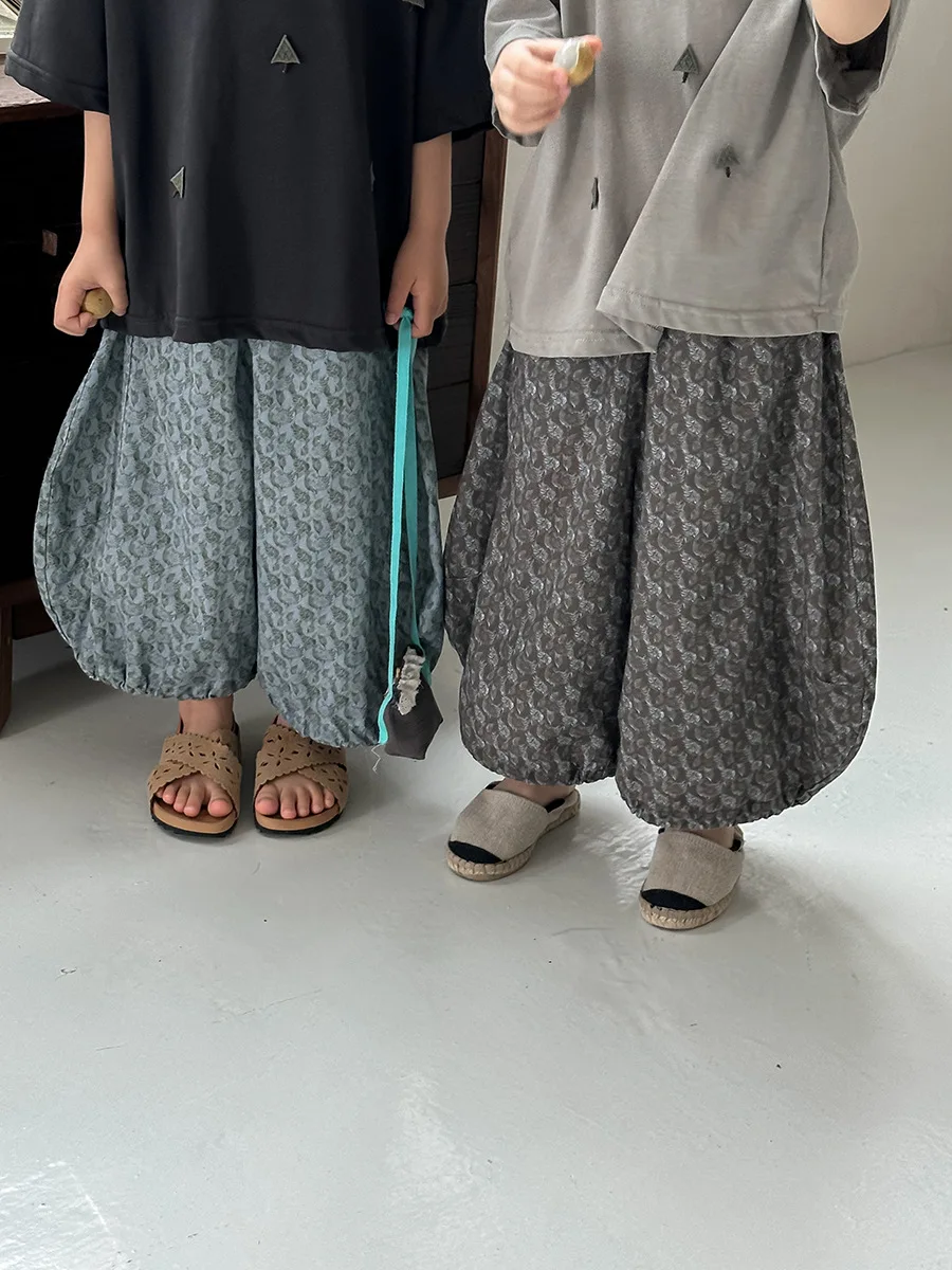 2026 New Stlye Girls Boys Printed Pants Summer Soft Cotton Good Quality Fashion Kids  Pants 1-8t A446