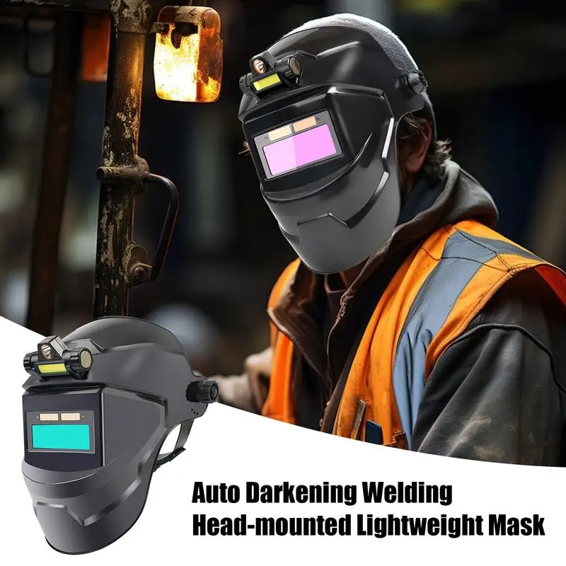 Welding Helmet Welder Mask Chameleon Large View True Color Solar Power Auto Darkening Welding Large For Arc Weld Grind Cut