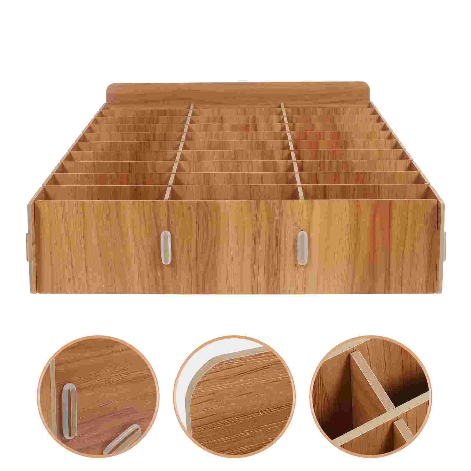 Monitor Stand Mobile Phone Storage Box Cell Case Headphone Brown Wooden Temporary Holder Boxes