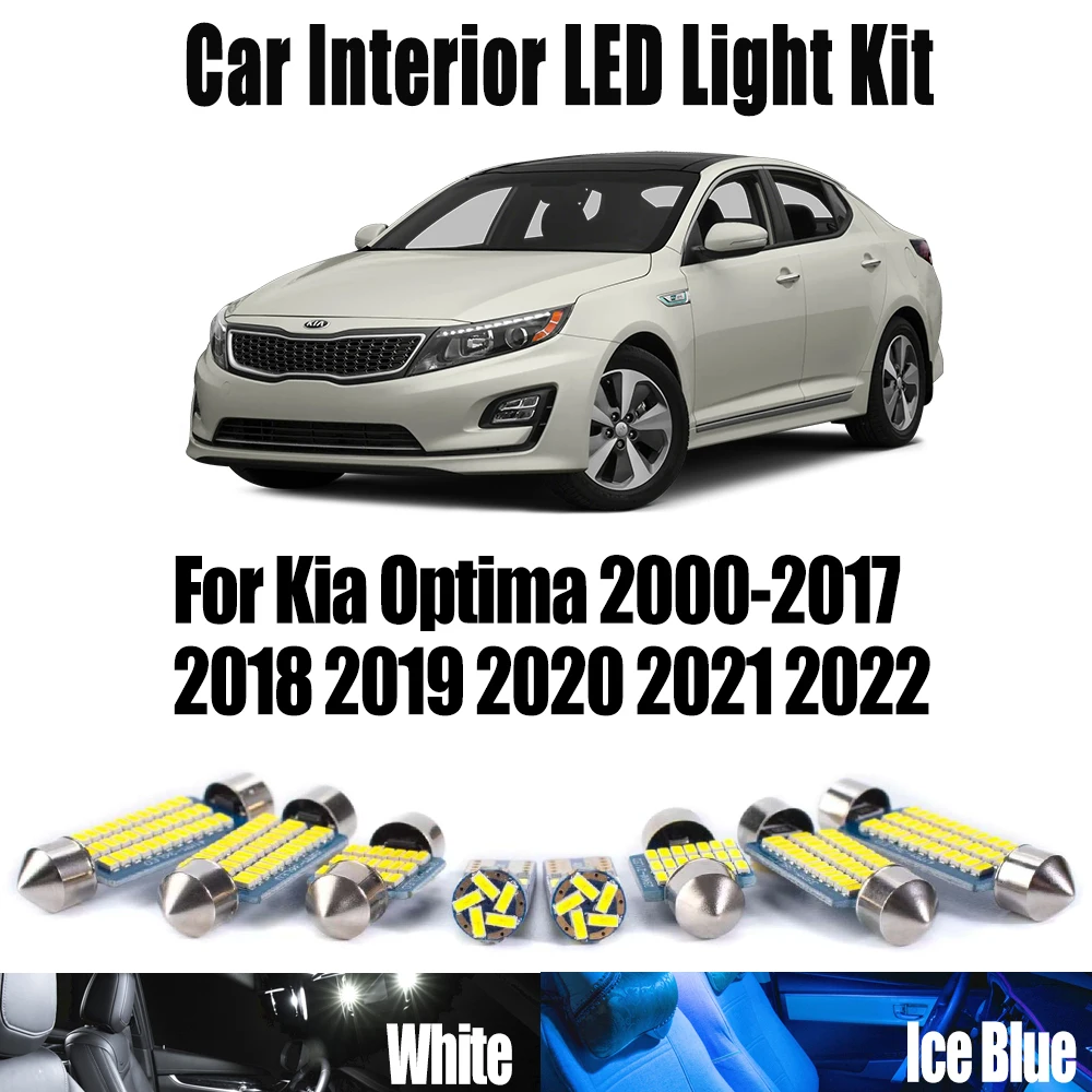 

LED Bulbs Interior Map Trunk Dome Light Kit For Kia Optima 2000- 2017 2018 2019 2020 2021 2022 Canbus Accessories Car Lighting