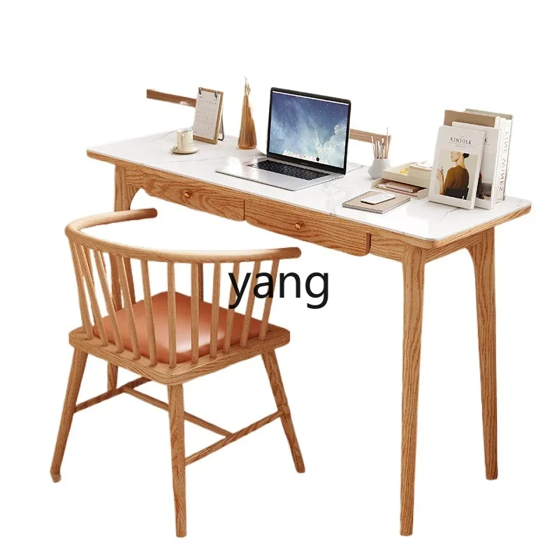 LHH   Slate Desk Narrow Home Window Long Bedroom Solid Wood Computer Desk Ash Wood