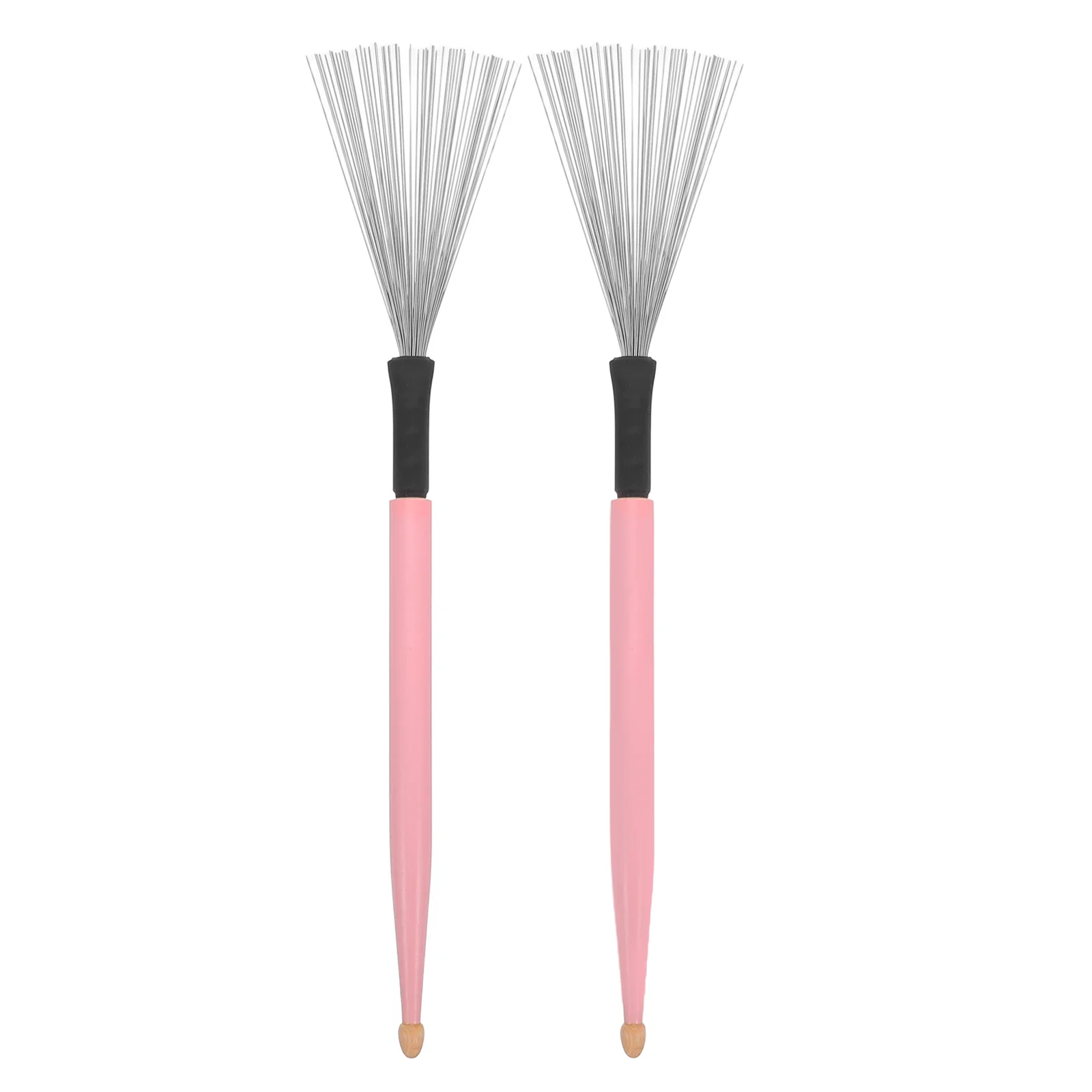 

1 Pair Carbon Steel Drum Brush For Jazz Cajon Drums Non-Slip Handle Wire Brush Set Professional Drumstick Accessory Instrument
