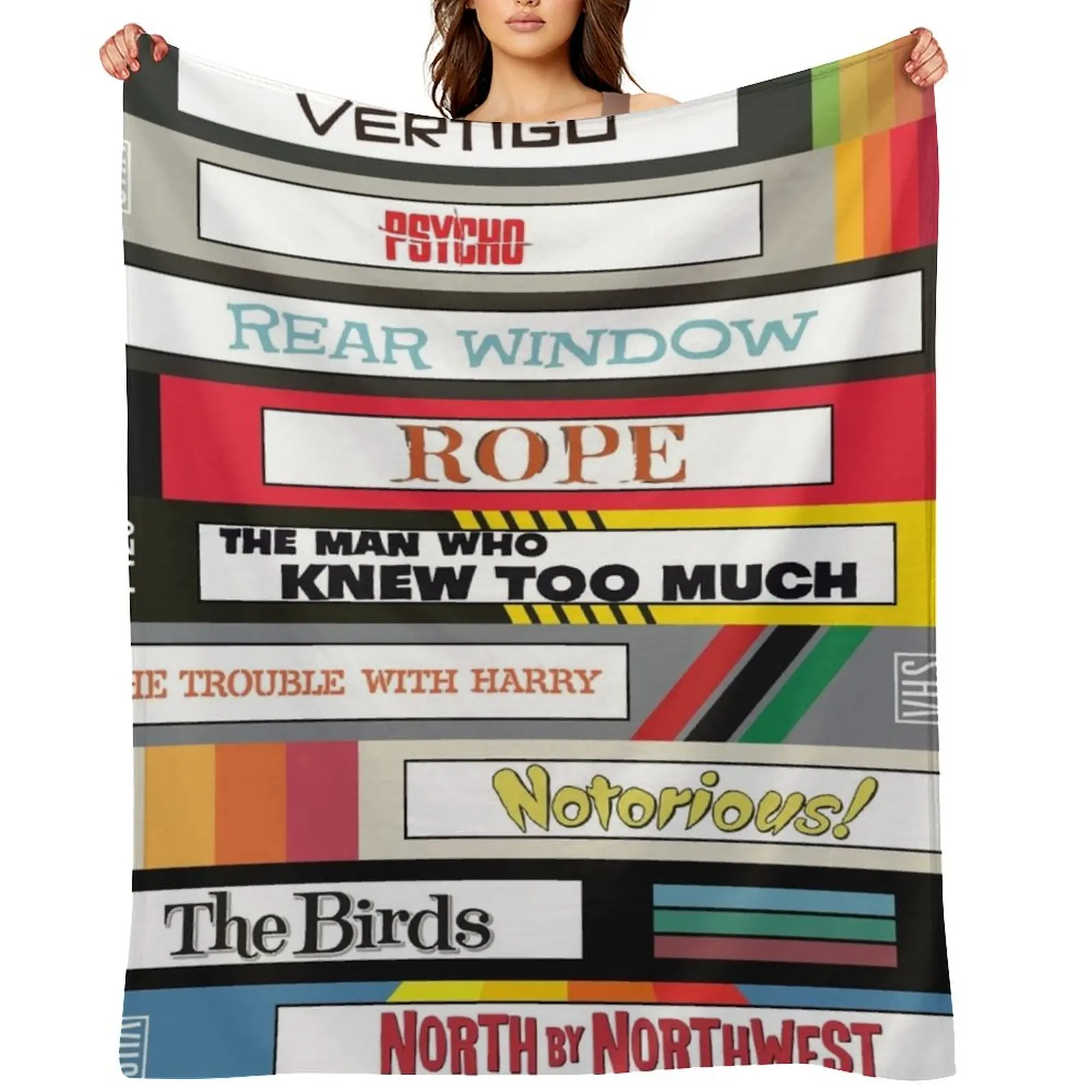 

Alfred Hitchcock VHS tapes Throw Blanket Single heavy to sleep Decorative Sofa Decorative Throw Blankets