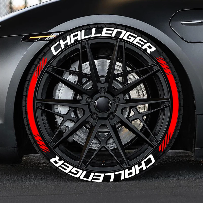 

8 шт., наклейка на колесо CHALLENGER, универсальная 3D наклейка на колеса, клейкие наклейки для автомобилей, внедорожников, грузовиков, внедорожников